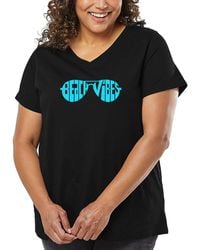LA Pop Art - Plus Size Beach Vibes Word Art V-neck T-shirt - Lyst