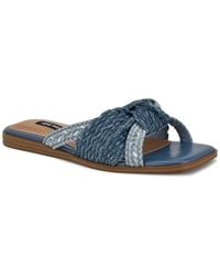 Nine West - Omansa Square Toe Casual Flat Sandals - Lyst