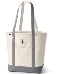 Lands' End - Large 5 Pocket Open Top Long Handle Canvas Tote Bag - Lyst