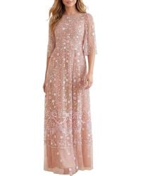 Needle & Thread - Rococo Ribbon Floral-embroidered Sheer Gown - Lyst
