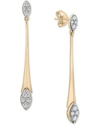 Wrapped in Love ? Diamond Elongated Drop Earrings (1/2 Ct. T.w.) In 14k Gold, Created For Macy's - White
