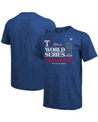 Majestic - Threads Texas Rangers 2023 World Series Champions Locker Room Tri-blend T-shirt - Lyst