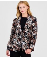Anne Klein - Floral Sequin One-button Blazer - Lyst