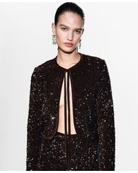 Mango - Sequins And Bow Velvet Jacket - Lyst