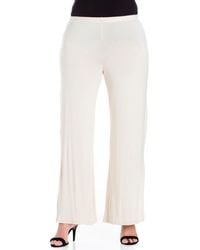 24seven Comfort Apparel - Plus Size Elastic Waist Flared Leg Palazzo Pants - Lyst