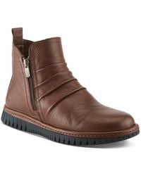 Spring Step - Rosado Ruched Leather Bootie - Lyst