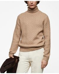 Mango - Braided Turtleneck Sweater - Lyst