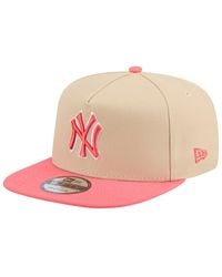 KTZ - Light Beige/coral New York Yankees Color Pack A-frame 9fifty Snapback Hat - Lyst
