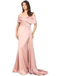 Lara - Off Shoulder Satin Dress - Lyst