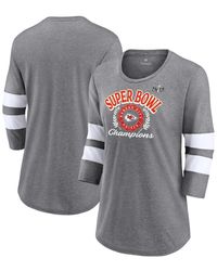 Fanatics - Heather Gray Kansas City Chiefs Super Bowl Lviii Champions Written Script Tri-blend 3/4-sleeve T-shirt - Lyst