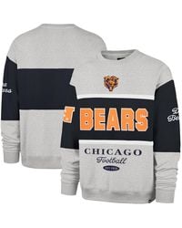 '47 - Navy/heather Gray Chicago Bears Blockfield Maximalist Sweatshirt - Lyst