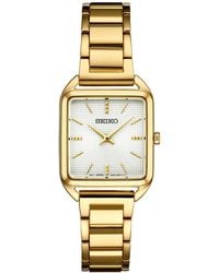 Seiko - Essentials Gold-tone Stainless Steel Bracelet Watch 26mm - Lyst