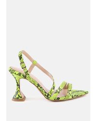 LONDON RAG - Cherry Tart Snake Print Spool Heel Sandals - Lyst