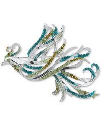 Anne Klein - Silver-tone Mixed Color Pave Flying Bird Pin - Lyst