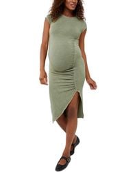 Monrow - Supersoft Cap-sleeve Shirred Maternity Dress - Lyst