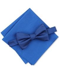 Alfani - Solid Texture Pocket Square And Bowtie - Lyst
