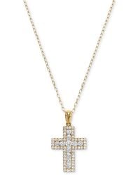 Macy's - Diamond Cross Pendant Necklace (1/2 Ct. T.w. - Lyst