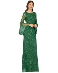 Lara - Bell Sleeved High Neck Beaded Gown - Lyst