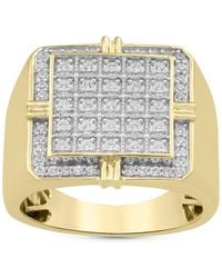 Macy's - Diamond Square Cluster Ring (1/2 Ct. T.w. - Lyst