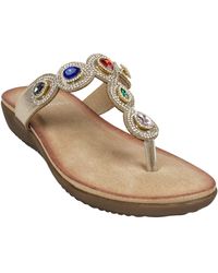 Gc Shoes - Zara Jeweled T Strap Thong Flat Sandals - Lyst