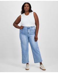 And Now This - Trendy Plus High-rise Wide-leg Cutwork Jeans - Lyst