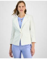 Kasper - Tweed One-button Fringe Blazer - Lyst