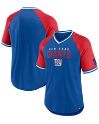 Fanatics - Royal/red New York Giants Hashmark Raglanâ T-shirt - Lyst