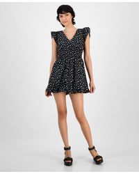 And Now This - Floral Cotton Bubble-hem Mini Dress - Lyst