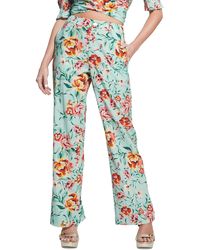 Guess - Adele Floral High Rise Straight-leg Pants - Lyst
