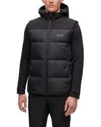 BOSS - Boss By Water-repellent Hooded Gilet Jacket - Lyst