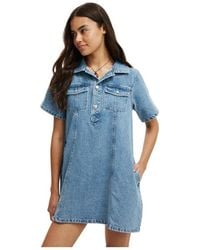 Cotton On - Original Denim Mini Dress - Lyst