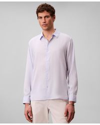 Calvin Klein - Solid Linen-blend Shirt - Lyst