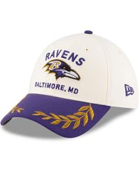 KTZ - Cream/purple Baltimore Ravens 2025 Nfl Draft 39thirty Flex Hat - Lyst