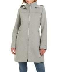 Vince Camuto - Single-breasted Fitted Drap Wool Blend Coat - Lyst