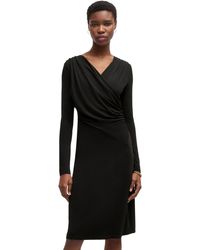BOSS - Boss By Stretch Crepe Wrap-front Dress - Lyst