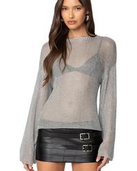 Edikted - Drop Shoulder Sheer Knit Sweater - Lyst