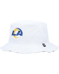 47 Brand Atlanta Braves Striped Bucket Hat in White | Lyst