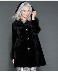 The Fur Vault Reversible Sheared Mink Fur Coat - Black