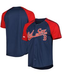 Stitches - Boston Red Sox Button-down Raglan Fashion Jersey - Lyst