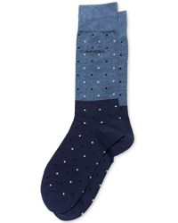 Calvin Klein - Flat Knit Crew Length Patterned Dress Socks - Lyst