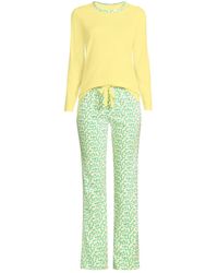 Lands' End - Knit Pajama Set Long Sleeve T-shirt And Pants - Lyst