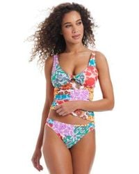 BarIII - Beachside Boheme Twist Front Shirred Tankini Top Side Tab Hipster Bikini Bottoms Exclusively At Macys - Lyst