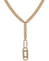 Karl Lagerfeld - Tone Pave Link Layered Collar Necklace - Lyst