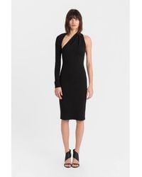 MARCELLA - Manhattan One Shoulder Midi Dress - Lyst