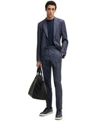 BOSS - Boss By Patterned Wool Blend Slim Fit Suit Set - Lyst
