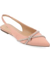 Journee Collection - Rebbel Rhinestone Knot Slingback Flats - Lyst