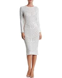 Dress the Population - Emery Sequin Stripe Long Sleeve Cocktail Dress - Lyst