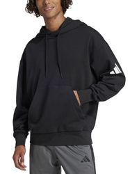 adidas - Essentials Three Bar Loose-fit French Terry Hoodie - Lyst