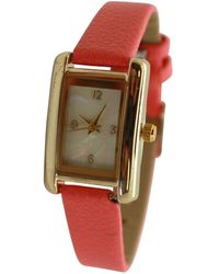 Olivia Pratt - Thin Gold Square Face Solid Faux Leather Watch - Lyst