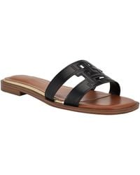 Tommy Hilfiger - Terenz Logo Strap Flat Slide Sandals - Lyst